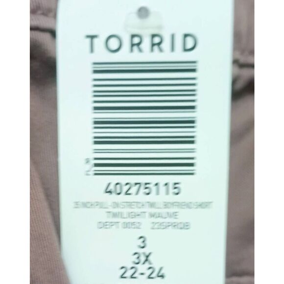  TORRID Plus Size Sophie eyelet cami & stretch twill boyfriend Short Set NWT 3X - Picture 12 of 15